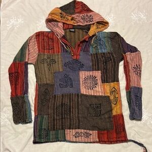 SHOP THERAPY Colorful Patchwork Hoodie
